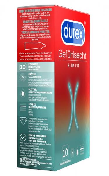 Durex Gefühlsecht Slim Fit 10