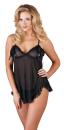 Schwarzes Babydoll mit String